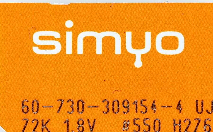 Close-up of a physical SIM card