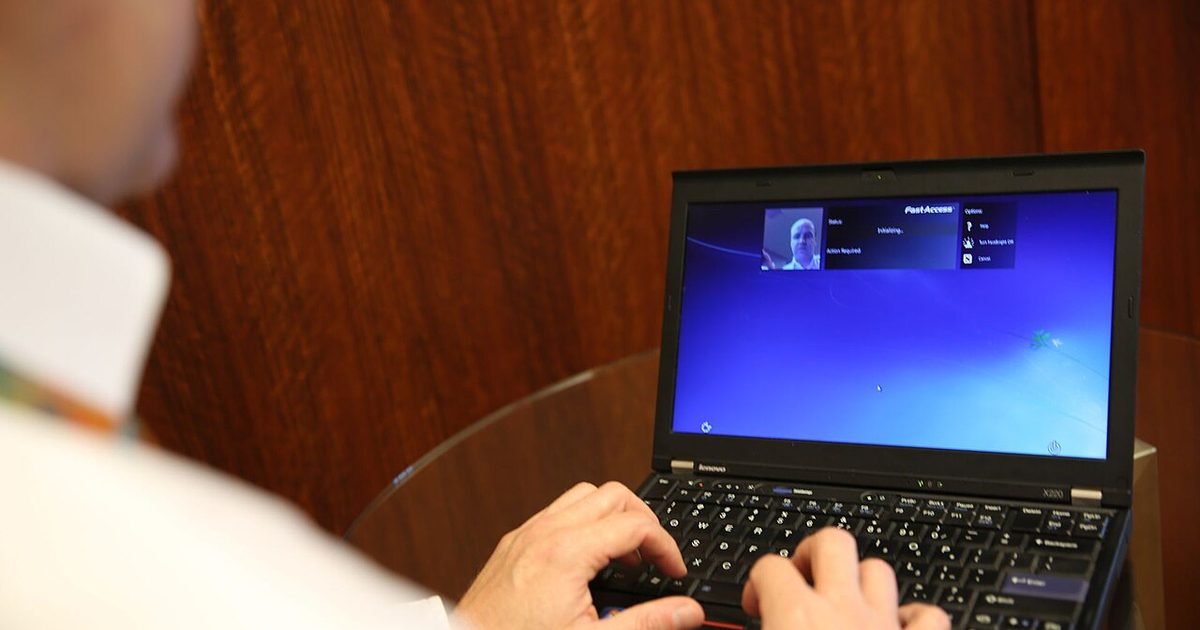 Laptop facial login prompt showing biometric sign-in